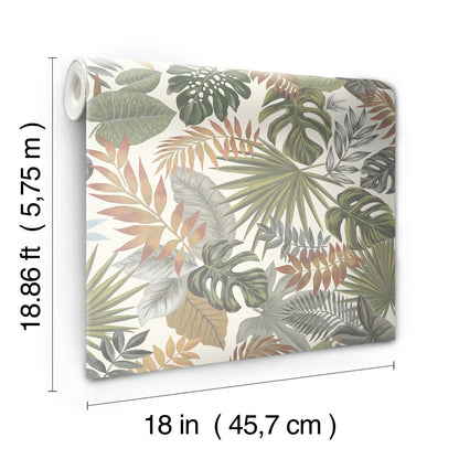 York Wallcoverings RoomMates Palm Frond Toss Green Peel and Stick Wallpaper Tropical Nature Greens  Wallpaper - RMK12045RL