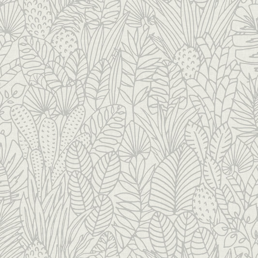York Wallcoverings RoomMates Tropical Leaves Sketch Beige Peel and Stick Wallpaper Tropical Botanical Neutrals  Wallpaper - RMK12047WP
