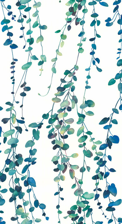 York Wallcoverings RoomMates Hanging Watercolor Vines Blue Peel and Stick Wallpaper Modern Botanical Blues  Wallpaper - RMK12059RL