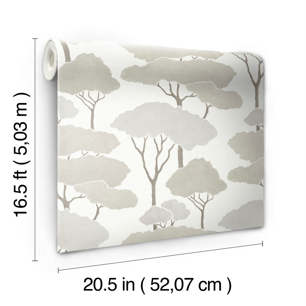 York Wallcoverings RoomMates Umbrella Pines Brown Peel and Stick Wallpaper Whimsical Botanical Browns  Wallpaper - RMK12065WP