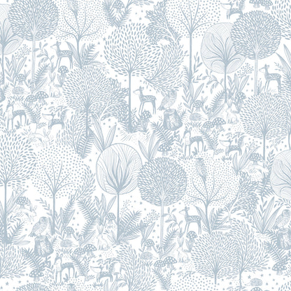 York Wallcoverings RoomMates Forest Friends Blue Peel and Stick Wallpaper Kids Nature Blues  Wallpaper - RMK12075RL