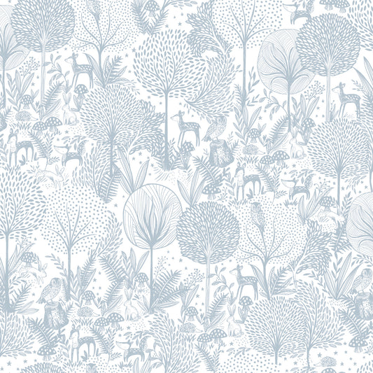 York Wallcoverings RoomMates Forest Friends Blue Peel and Stick Wallpaper Kids Nature Blues  Wallpaper - RMK12075RL