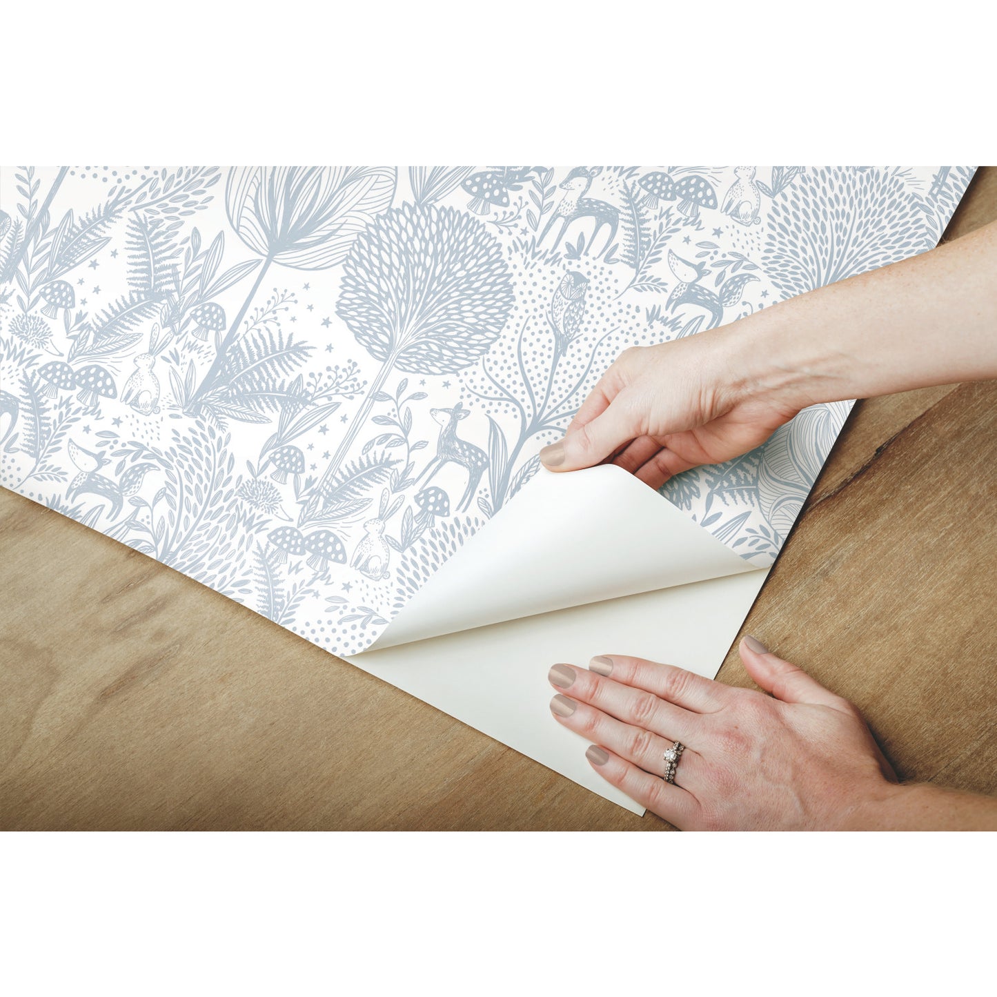 York Wallcoverings RoomMates Forest Friends Blue Peel and Stick Wallpaper Kids Nature Blues  Wallpaper - RMK12075RL