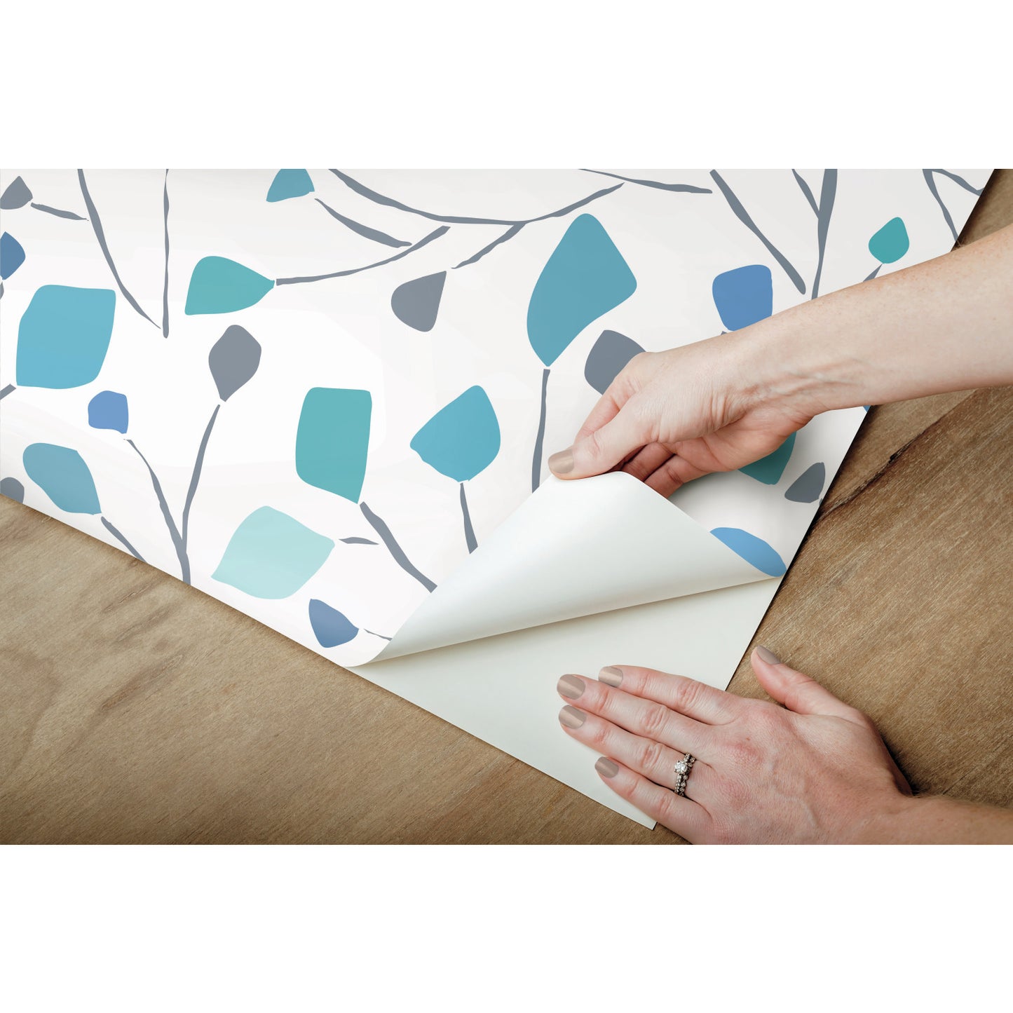 York Wallcoverings RoomMates Terrazzo Branch Blue Peel and Stick Wallpaper Whimsical Abstract Blues  Wallpaper - RMK12094RL (DISCONTINUED PATTERN)