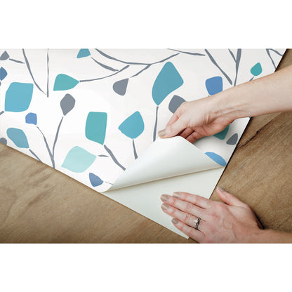York Wallcoverings RoomMates Terrazzo Branch Blue Peel and Stick Wallpaper Whimsical Abstract Blues  Wallpaper - RMK12094RL (DISCONTINUED PATTERN)