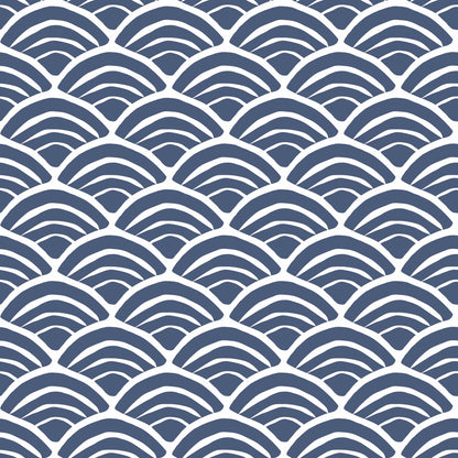 York Wallcoverings RoomMates Coastal Scallop Blue Peel and Stick Wallpaper Coastal Travel Blues  Wallpaper - RMK12101RL (DISCONTINUED PATTERN)