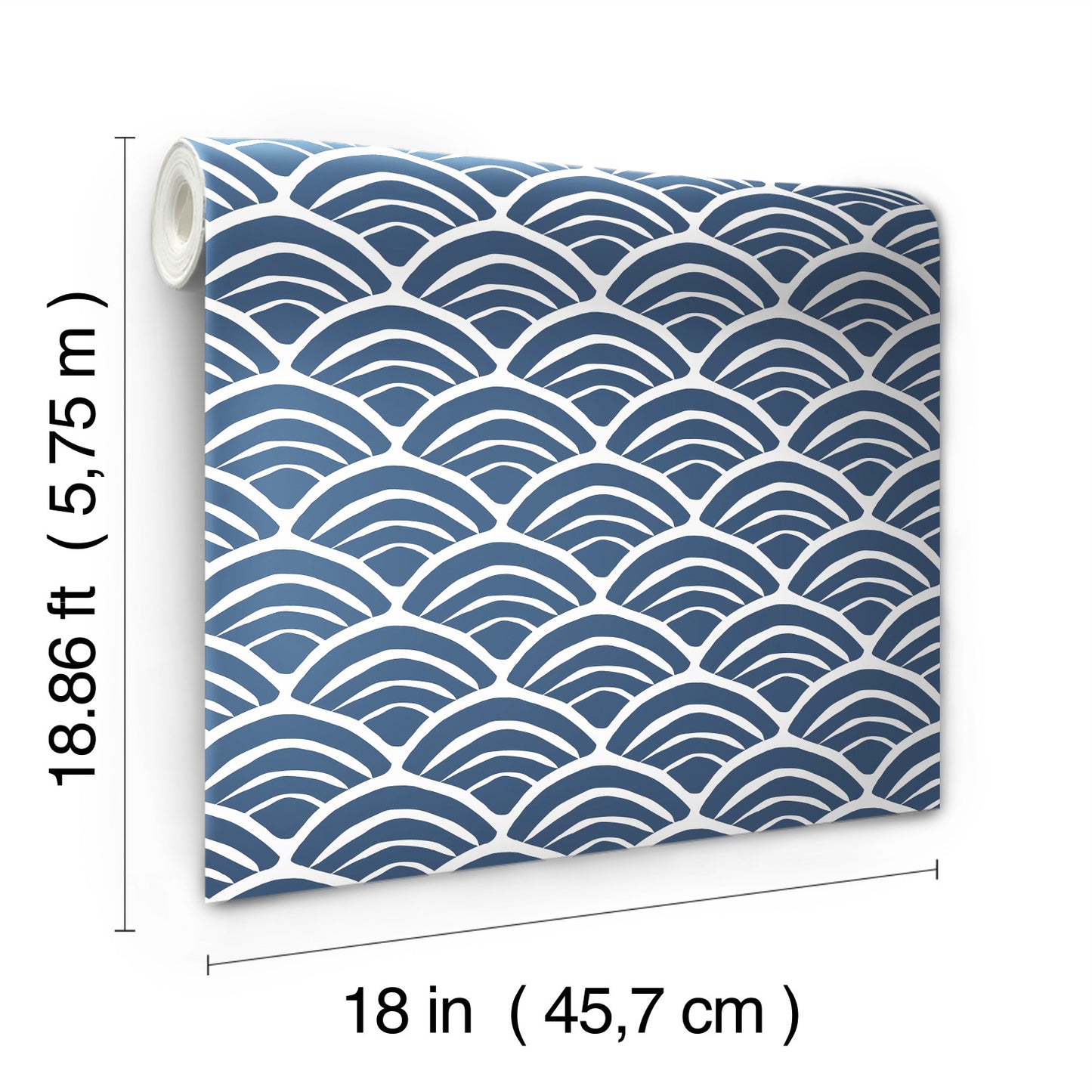 York Wallcoverings RoomMates Coastal Scallop Blue Peel and Stick Wallpaper Coastal Travel Blues  Wallpaper - RMK12101RL (DISCONTINUED PATTERN)