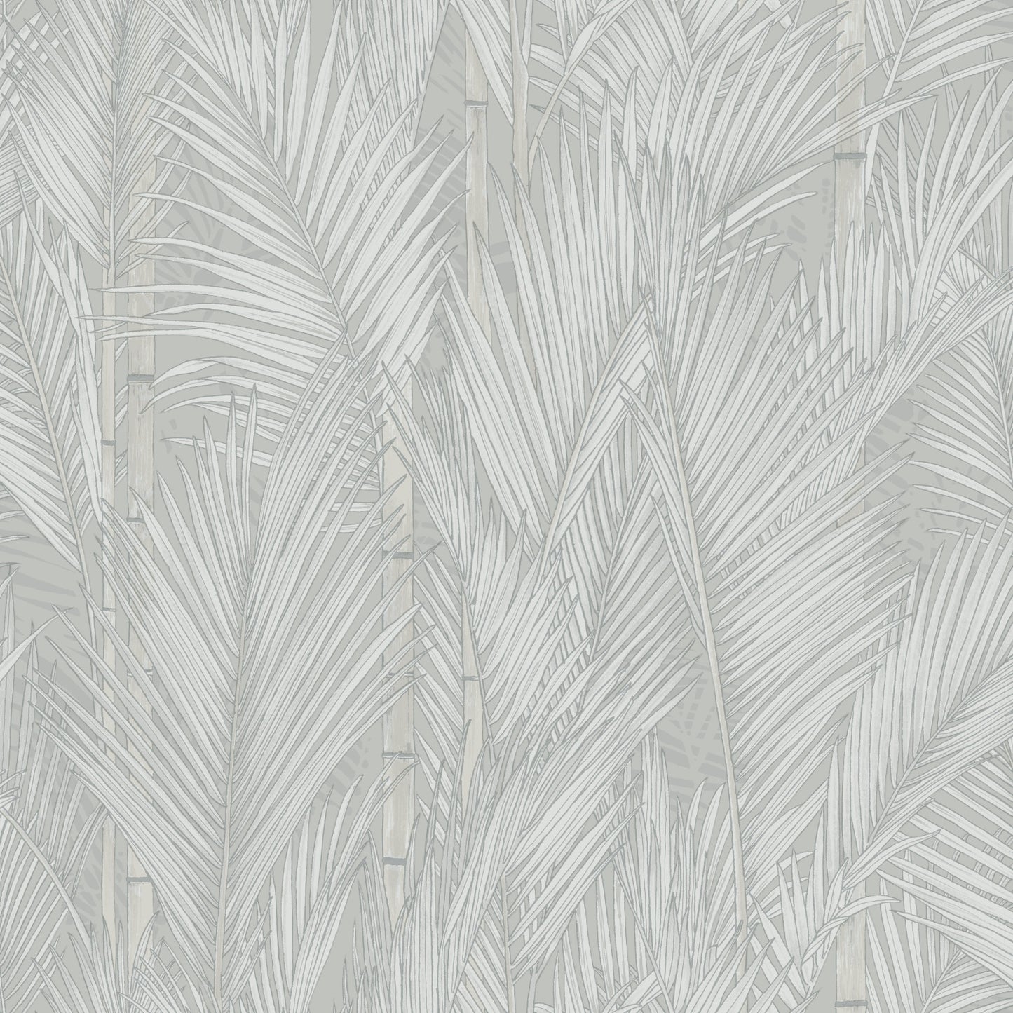 York Wallcoverings RoomMates Swaying Fronds Grey Peel and Stick Wallpaper Tropical Botanical Greys  Wallpaper - RMK12102WP