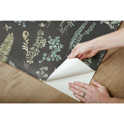 York Wallcoverings RoomMates Fern Study Green Peel and Stick Wallpaper Traditional Botanical Greens  Wallpaper - RMK12115RL