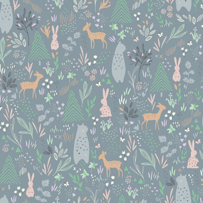 York Wallcoverings RoomMates Spring Forest Pals Grey Peel and Stick Wallpaper Kids  Greys  Wallpaper - RMK12121RL