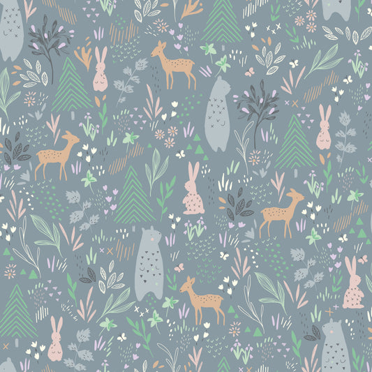 York Wallcoverings RoomMates Spring Forest Pals Grey Peel and Stick Wallpaper Kids  Greys  Wallpaper - RMK12121RL