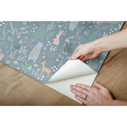 York Wallcoverings RoomMates Spring Forest Pals Grey Peel and Stick Wallpaper Kids  Greys  Wallpaper - RMK12121RL