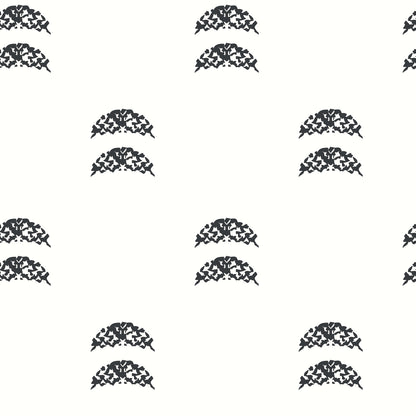 York Wallcoverings RoomMates Rose Lindo Half-Moon Black Peel and Stick Wallpaper Whimsical Global Blacks  Wallpaper - RMK12143WP