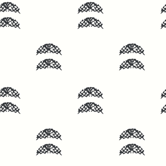 York Wallcoverings RoomMates Rose Lindo Half-Moon Black Peel and Stick Wallpaper Whimsical Global Blacks  Wallpaper - RMK12143WP