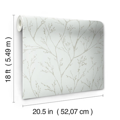 York Wallcoverings RoomMates Tree Branches Blue Peel and Stick Wallpaper Whimsical Botanical Blues  Wallpaper - RMK12161WP
