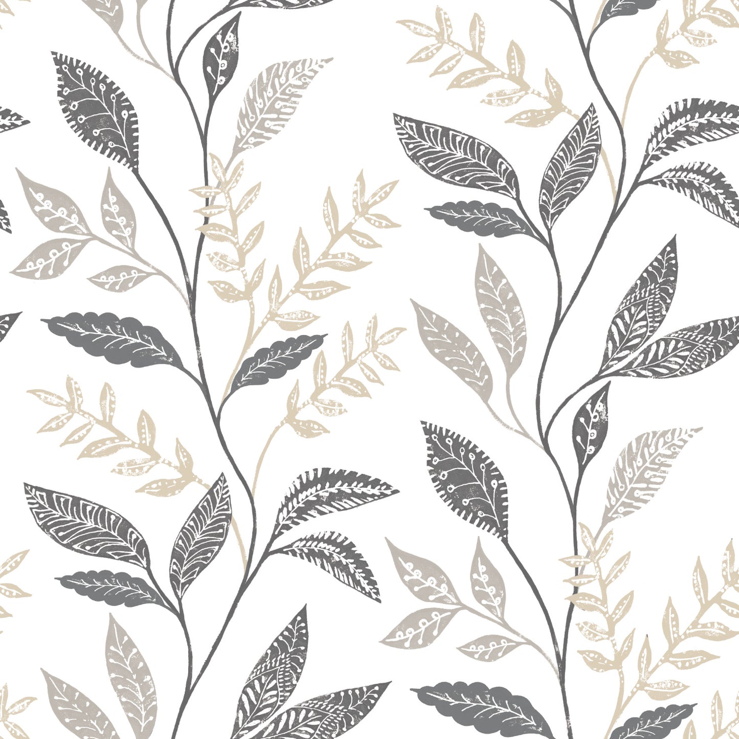 York Wallcoverings RoomMates Cottage Vine Grey Peel and Stick Wallpaper Whimsical Botanical Greys  Wallpaper - RMK12178PLW