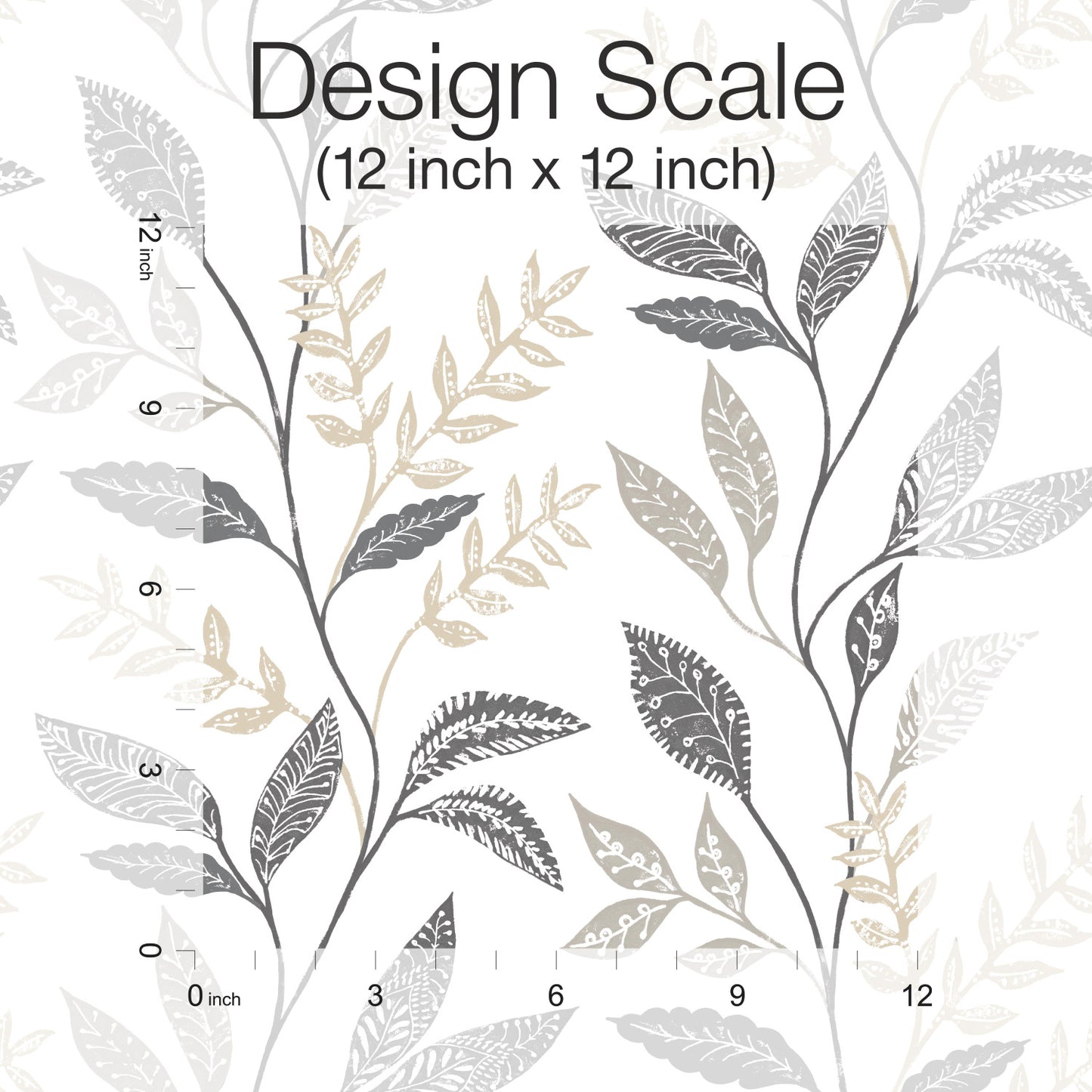 York Wallcoverings RoomMates Cottage Vine Grey Peel and Stick Wallpaper Whimsical Botanical Greys  Wallpaper - RMK12178PLW