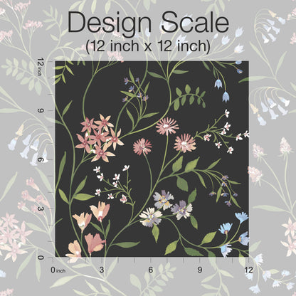 York Wallcoverings RoomMates Meadow Mix Pink Peel and Stick Wallpaper Whimsical Botanical Pinks  Wallpaper - RMK12180PLW