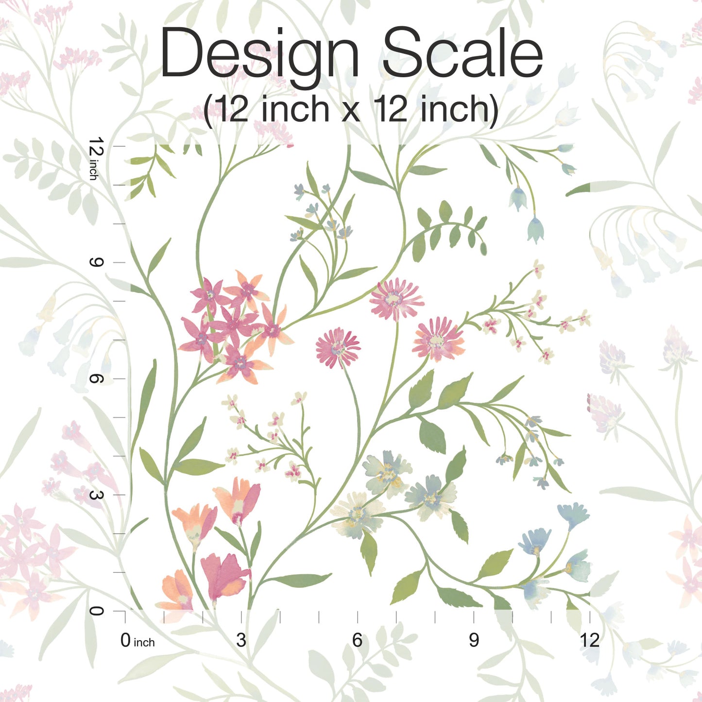 York Wallcoverings RoomMates Meadow Mix Pink Peel and Stick Wallpaper Whimsical Botanical Pinks  Wallpaper - RMK12181PLW