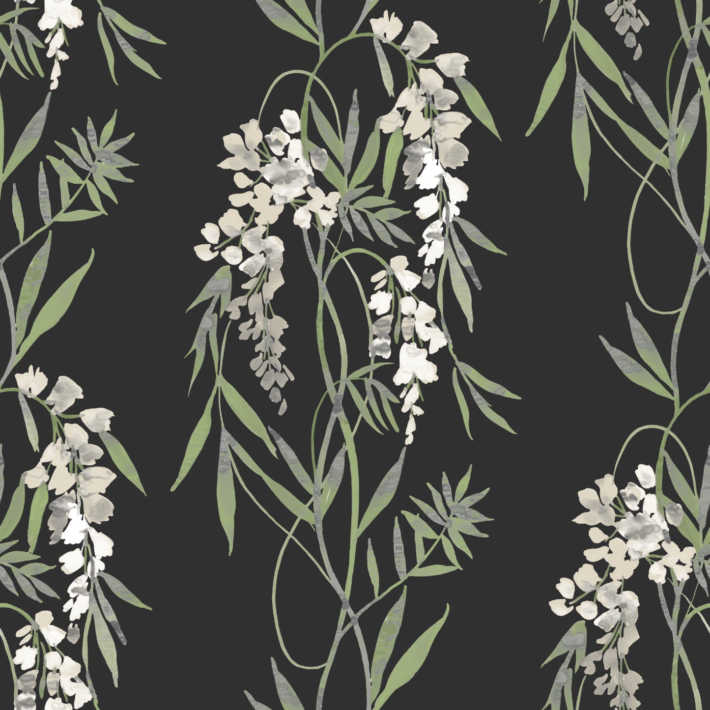 York Wallcoverings RoomMates Nouveaux Wisteria Green Peel and Stick Wallpaper Whimsical Botanical Greens  Wallpaper - RMK12184PLW