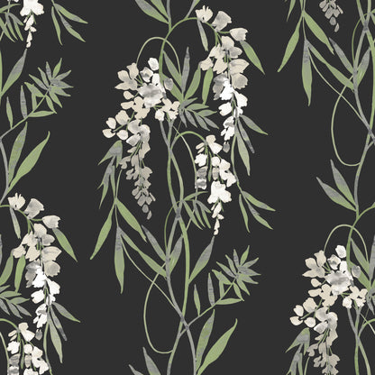York Wallcoverings RoomMates Nouveaux Wisteria Green Peel and Stick Wallpaper Whimsical Botanical Greens  Wallpaper - RMK12184PLW