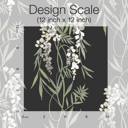 York Wallcoverings RoomMates Nouveaux Wisteria Green Peel and Stick Wallpaper Whimsical Botanical Greens  Wallpaper - RMK12184PLW