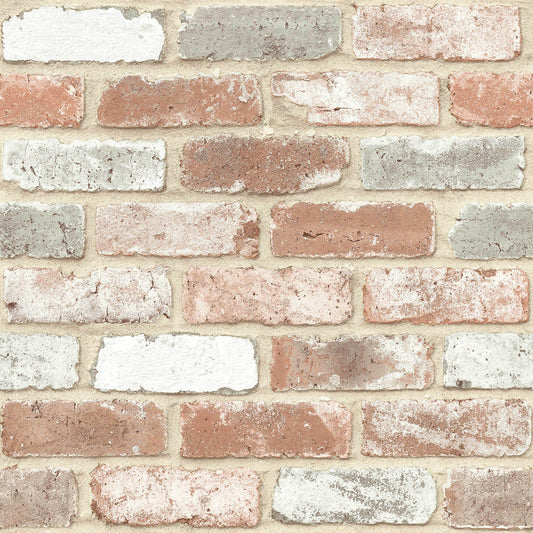 York Wallcoverings RoomMates Reclaimed Brick Peel and Stick Wallpaper Industrial Graphics Neutrals  Wallpaper - RMK12194PL