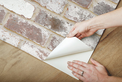 York Wallcoverings RoomMates Reclaimed Brick Peel and Stick Wallpaper Industrial Graphics Neutrals  Wallpaper - RMK12194PL