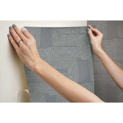 York Wallcoverings RoomMates Zulu Signature Grey Peel and Stick Wallpaper Glam Global Greys  Wallpaper - RMK12215PL