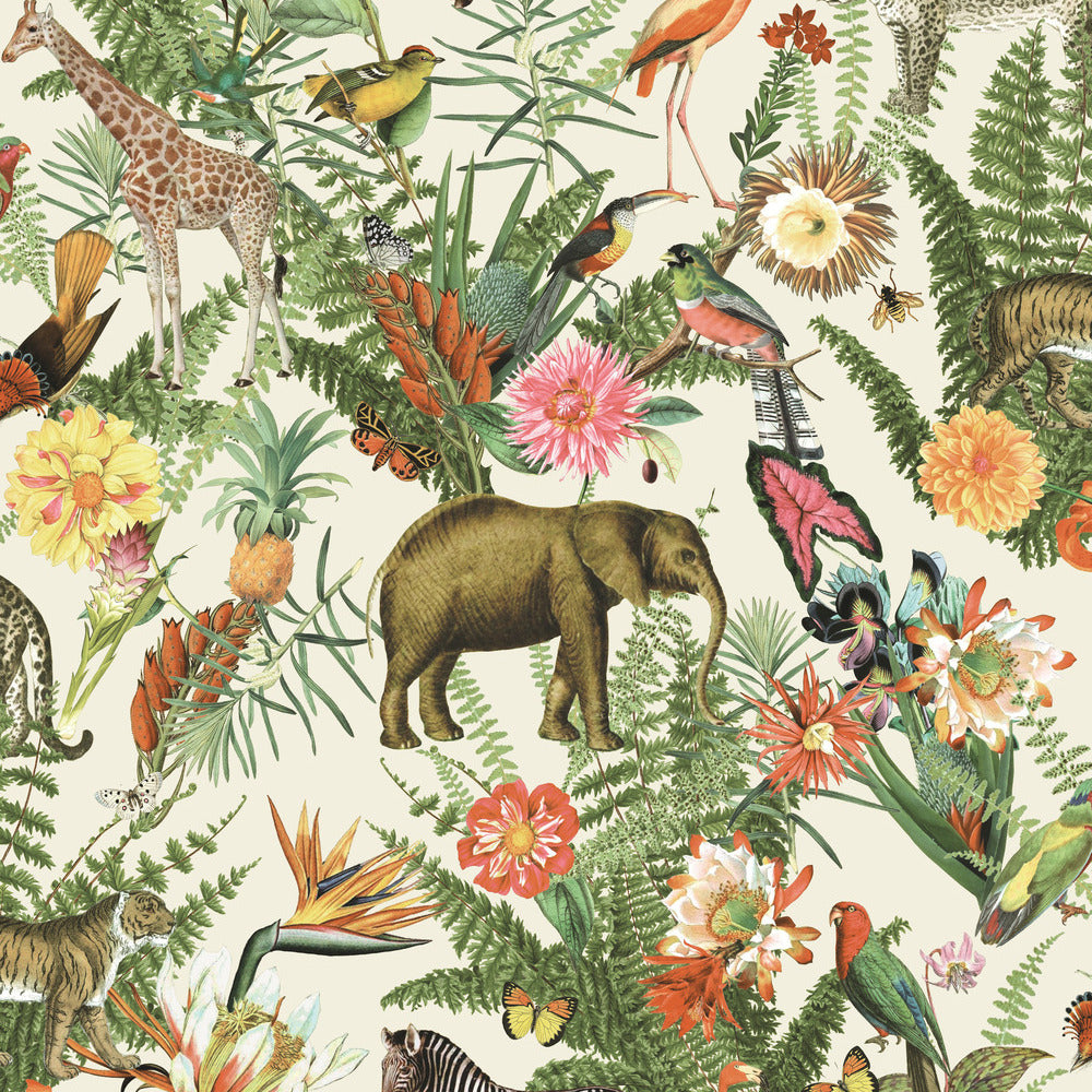 York Wallcoverings RoomMates Tropical Zoo Green Peel and Stick Wallpaper Tropical Botanical Greens  Wallpaper - RMK12239WP (DISCONTINUED PATTERN)