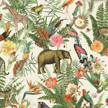 York Wallcoverings RoomMates Tropical Zoo Green Peel and Stick Wallpaper Tropical Botanical Greens  Wallpaper - RMK12239WP (DISCONTINUED PATTERN)
