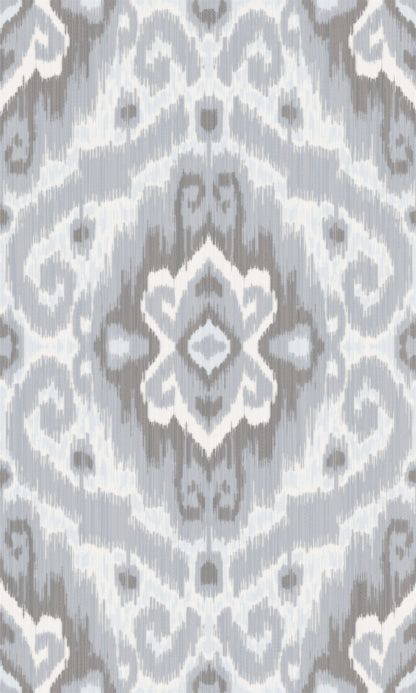 York Wallcoverings RoomMates Bohemian Ikat Grey Peel and Stick Wallpaper Tropical Botanical Greys  Wallpaper - RMK12250PLW