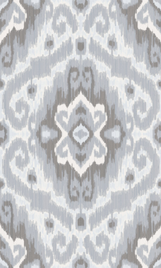 York Wallcoverings RoomMates Bohemian Ikat Grey Peel and Stick Wallpaper Tropical Botanical Greys  Wallpaper - RMK12250PLW