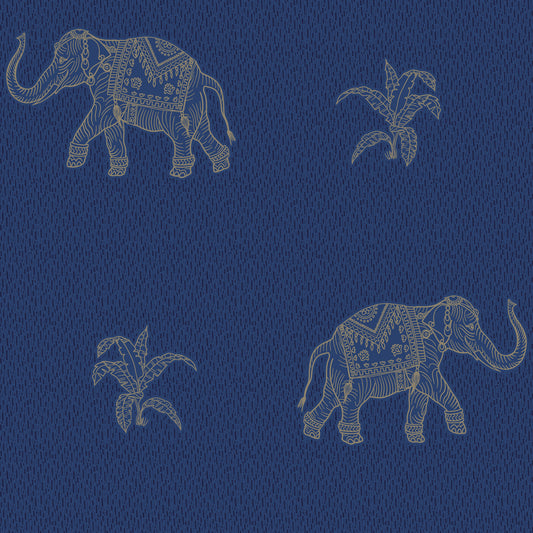York Wallcoverings RoomMates Elephant Walk Blue Peel and Stick Wallpaper   Blues  Wallpaper - RMK12263PL