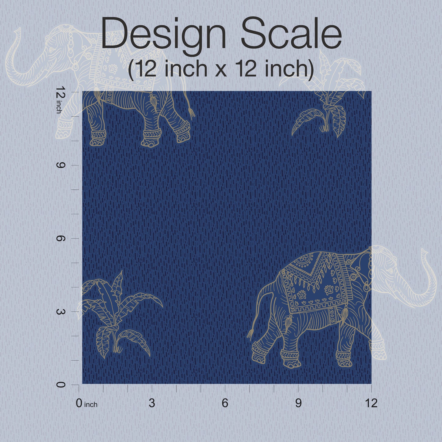 York Wallcoverings RoomMates Elephant Walk Blue Peel and Stick Wallpaper   Blues  Wallpaper - RMK12263PL