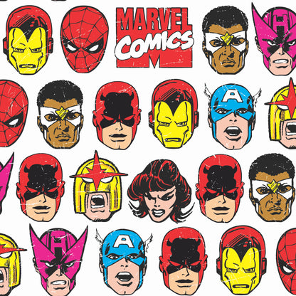 York Wallcoverings RoomMates Marvel Comics Classic Faces Peel and Stick Wallpaper  Licensed Multicolor  Wallpaper - RMK12309RL