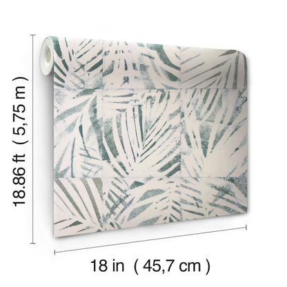 York Wallcoverings RoomMates Cubism Palm Green Peel and Stick Wallpaper Tropical Ocean Greens  Wallpaper - RMK12312RL