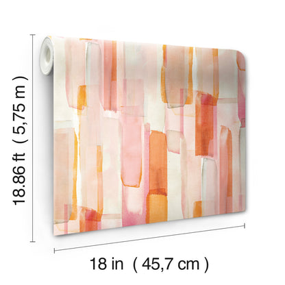 York Wallcoverings RoomMates Watercolor Glass Pink Peel and Stick Wallpaper Whimsical Abstract Pinks  Wallpaper - RMK12315RL