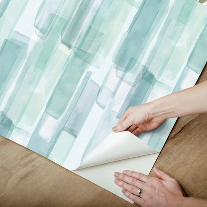 York Wallcoverings RoomMates Watercolor Glass Blue Peel and Stick Wallpaper Whimsical Abstract Blues  Wallpaper - RMK12316RL