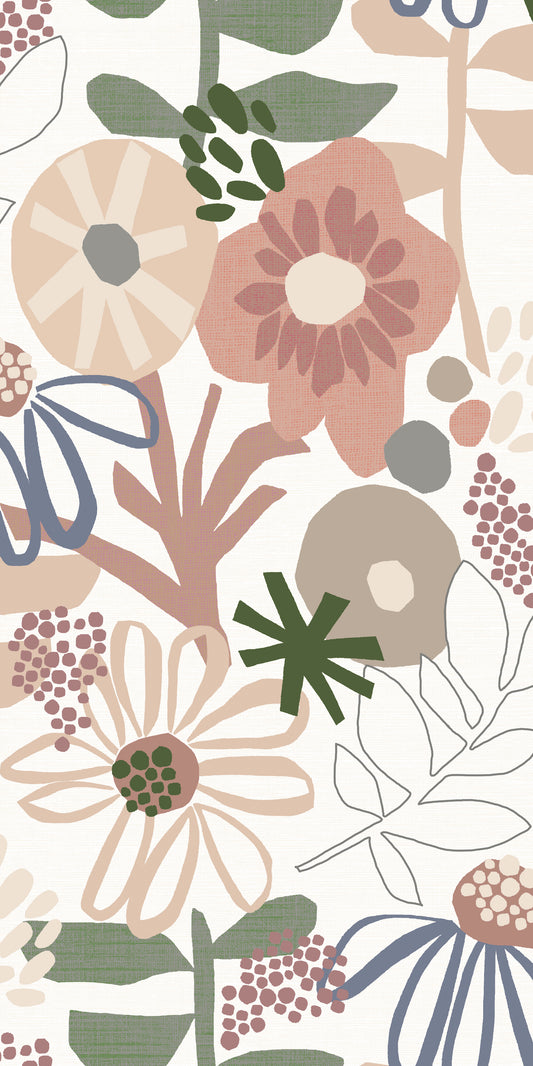 York Wallcoverings RoomMates Desert Floral Pink Peel and Stick Wallpaper Whimsical Botanical Pinks  Wallpaper - RMK12319RL