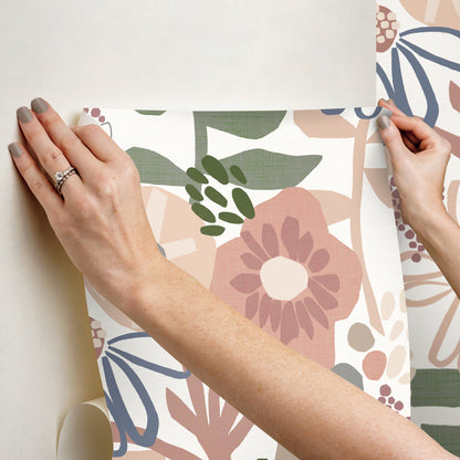 York Wallcoverings RoomMates Desert Floral Pink Peel and Stick Wallpaper Whimsical Botanical Pinks  Wallpaper - RMK12319RL