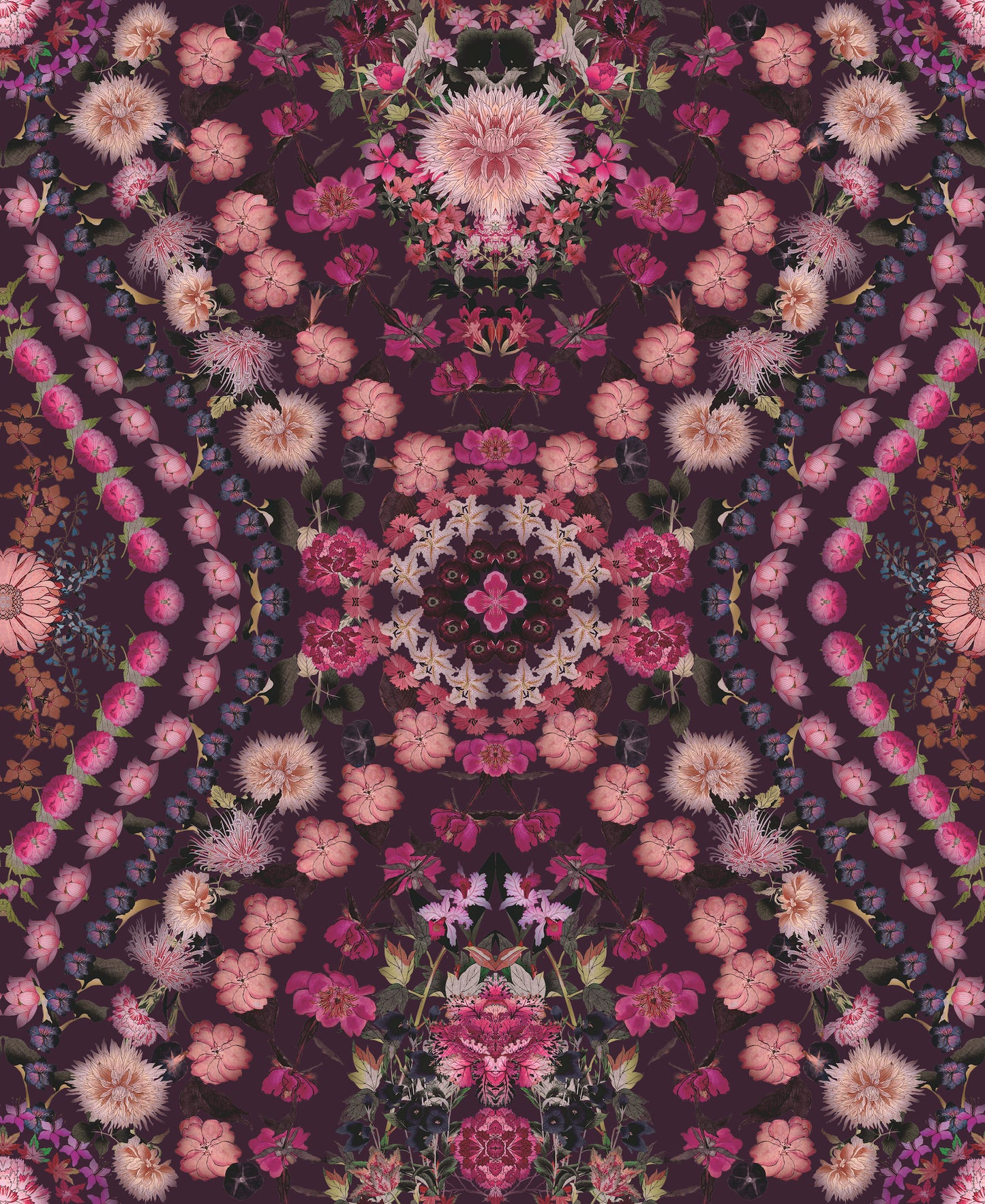 York Wallcoverings RoomMates Dried Flower Kaleidoscope Pink Peel and Stick Wallpaper Whimsical Botanical Pinks  Wallpaper - RMK12320RL