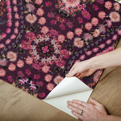 York Wallcoverings RoomMates Dried Flower Kaleidoscope Pink Peel and Stick Wallpaper Whimsical Botanical Pinks  Wallpaper - RMK12320RL