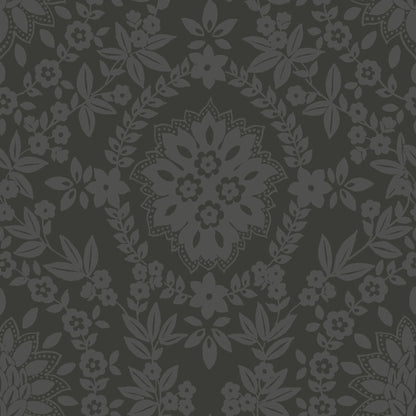 York Wallcoverings RoomMates Boho Baroque Damask Grey Peel and Stick Wallpaper  Abstract Greys  Wallpaper - RMK12334PL
