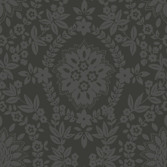 York Wallcoverings RoomMates Boho Baroque Damask Grey Peel and Stick Wallpaper  Abstract Greys  Wallpaper - RMK12334PL