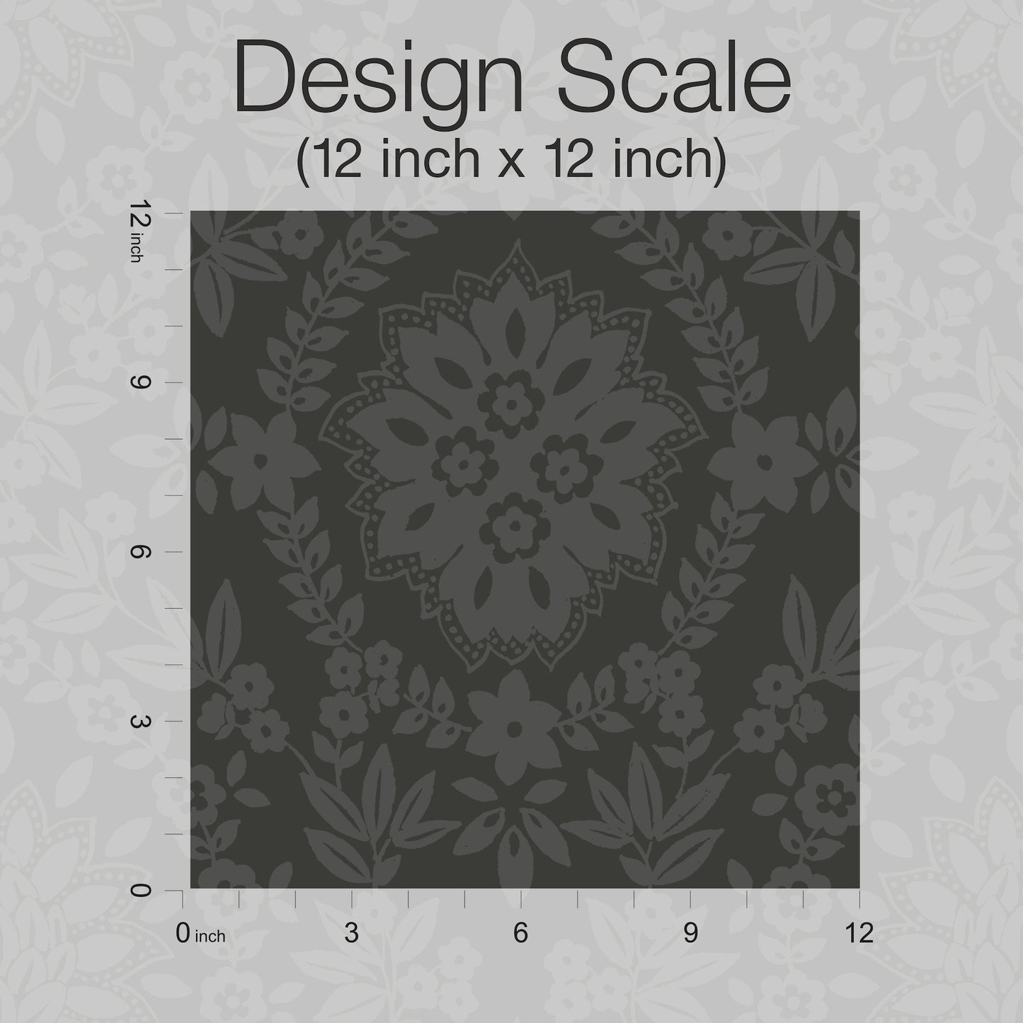 York Wallcoverings RoomMates Boho Baroque Damask Grey Peel and Stick Wallpaper  Abstract Greys  Wallpaper - RMK12334PL