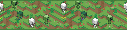 York Wallcoverings RoomMates Minecraft Hillside Peel and Stick Border Kids Graphics Greens  Wallpaper - RMK12338BD