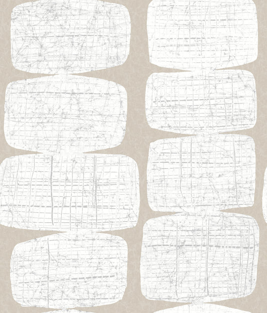 York Wallcoverings RoomMates Mid-Century Beads White Peel and Stick Wallpaper Glam Abstract Whites and Off-Whites  Wallpaper - RMK12347PL