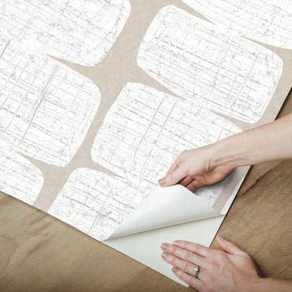 York Wallcoverings RoomMates Mid-Century Beads White Peel and Stick Wallpaper Glam Abstract Whites and Off-Whites  Wallpaper - RMK12347PL