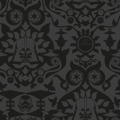 York Wallcoverings RoomMates Star Wars The Dark Side Damask Charcoal Peel and Stick Wallpaper Eclectic Graphics Blacks  Wallpaper - RMK12352RL